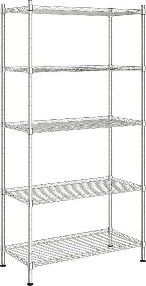 vidaXL 5 szintes króm tárolópolc 90 x 35 x 180 cm 250 kg