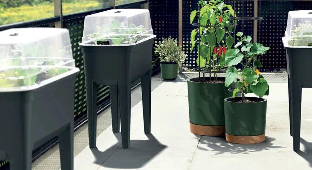 Virágcserép Prosperplast HOME GROWER paradicsom termesztéséhez 14,5 l antracit színben