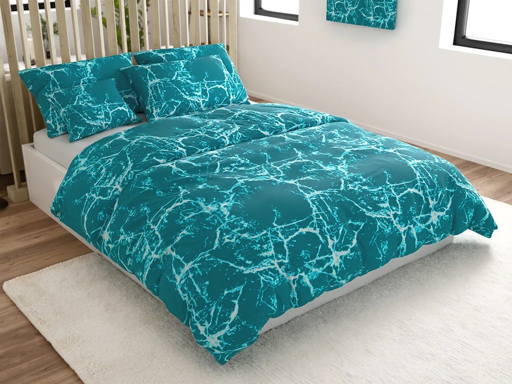 TEMPESTA türkiz pamut ágyneműhuzat Ágyneműhuzat mérete: 70 x 90 cm | 140 x 200 cm