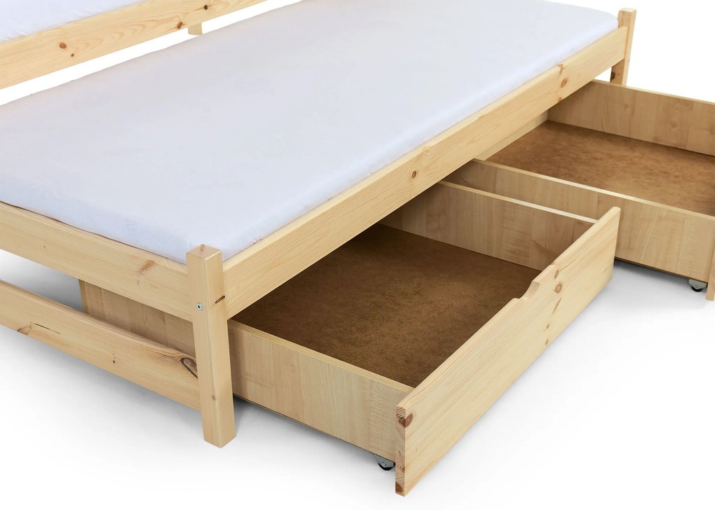 Wilsondo PETRA 5 emeletes ágy pótággyal - natúr borovi Méret: 180x80
