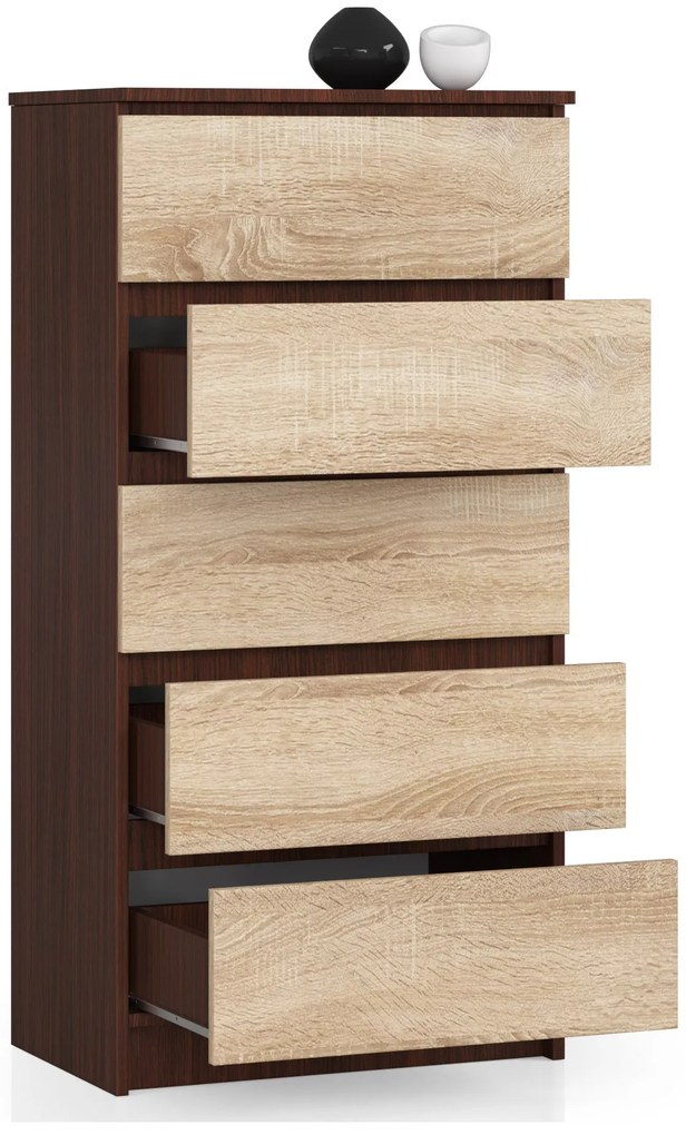 Komód Kadir Típus 3 (wenge + szonoma tölgy). Akció -12%. 1069046