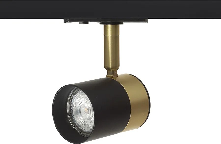 RENDL LALA egyáramkörös sínre fekete sárgaréz 230V LED GU10 9W