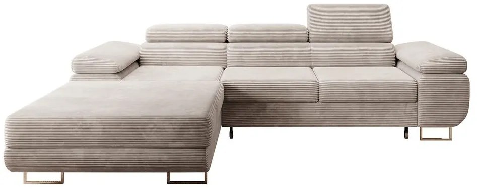 Sarokkanapé Grande (B) (bézs szürke + króm). 1100535