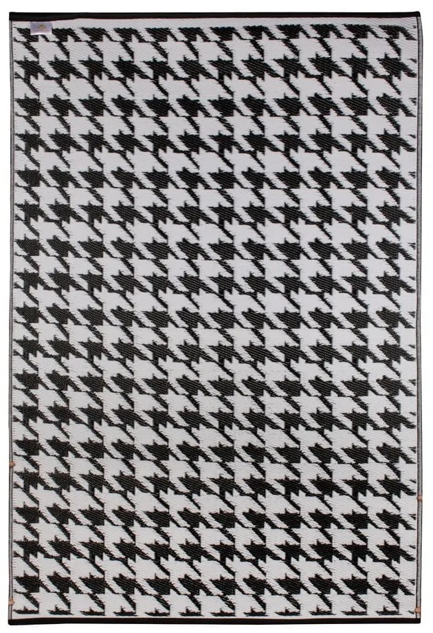 Houndstooth fekete-fehér kültéri szőnyeg, 120 x 180 cm - Green Decore