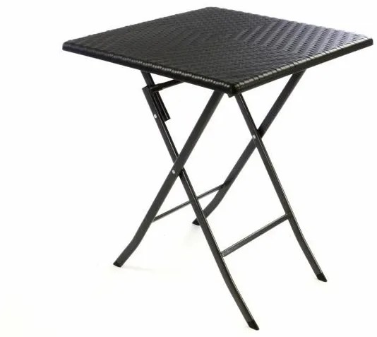 GARTHEN Összecsukható kerti asztal rattan 75 x 61 x 61 cm