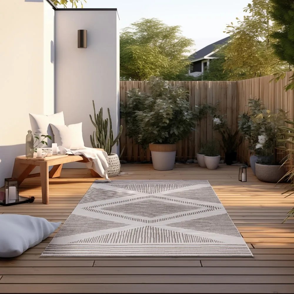 Barna-krémszínű kültéri szőnyeg 120x170 cm Gemini – Elle Decoration
