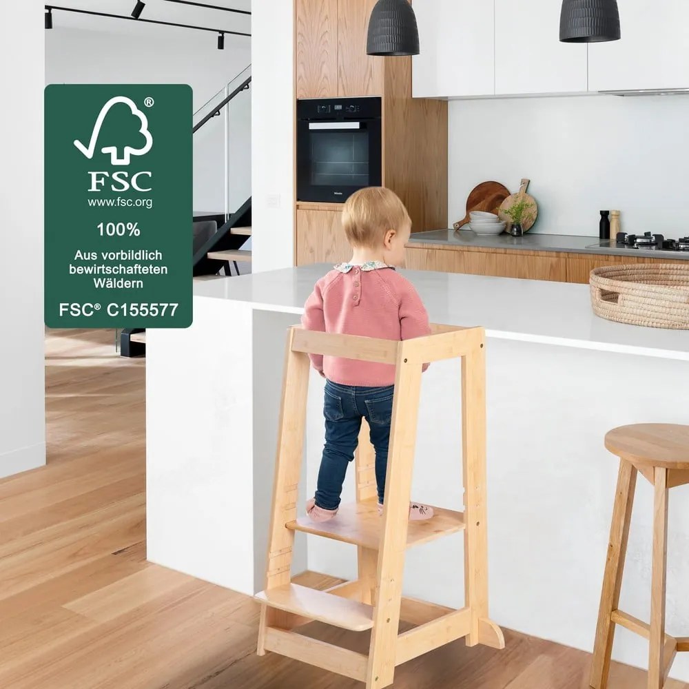 Natúr színű bambusz tanulótorony – Roba