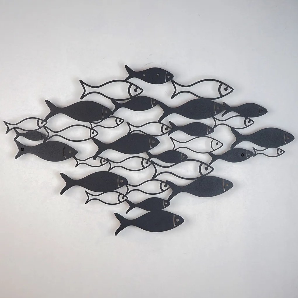 Fish fém fali dekoráció, 41×70 cm