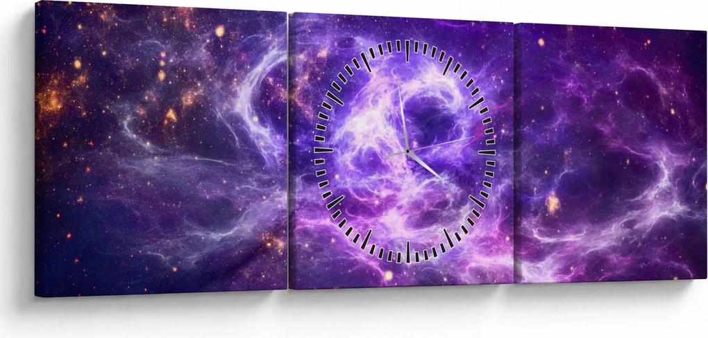 Kép - Lila Univerzum (órával) (90x30 cm)
