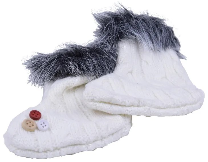 Zokniformájú fehér gyapjú függődísz - Ego Dekor