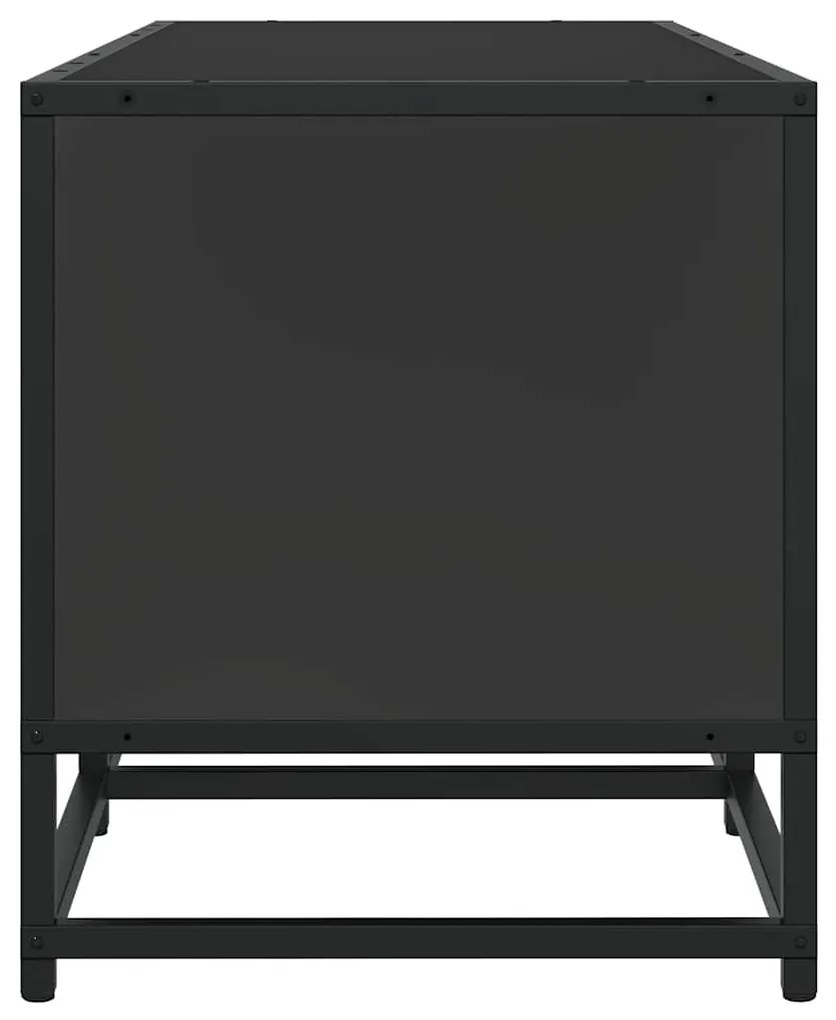 fekete szerelt fa és fém TV-szekrény 120x35x41 cm