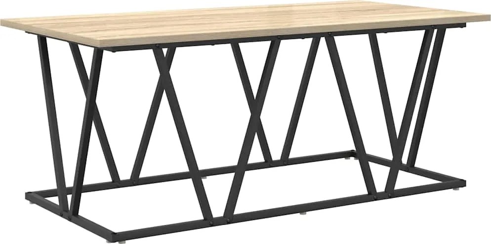 vidaXL Dohányzóasztal Sonoma tölgy 100 x 50 x 40 cm Mérnöki fa és fém