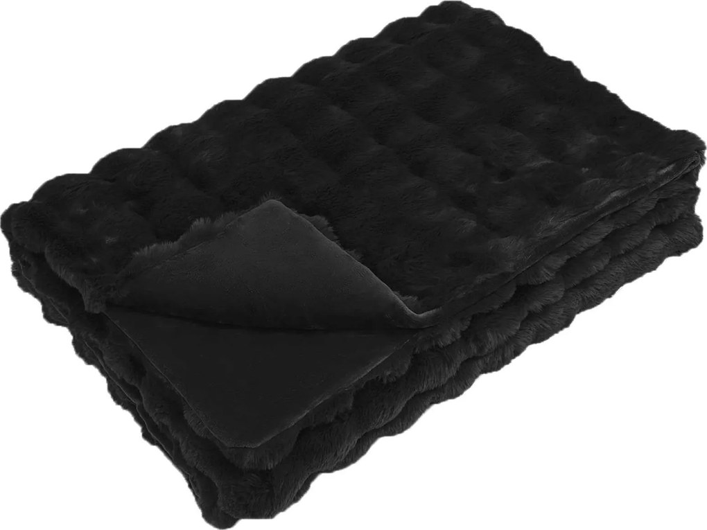 vidaXL Csúszásgátló műszőrme takaró Olite Fekete 130 x 150 cm