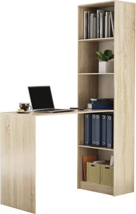 R50 könyvespolc és íróasztal kombinációja, sonoma