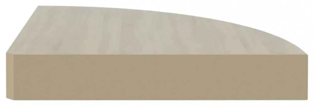 4 db tölgyszínű és fehér MDF fali sarokpolc 25 x 25 x 3,8 cm