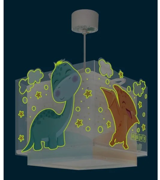 Dalber 63452 - Gyerek csillár BABY DINOS 1xE27/15W/230V, vidám, színes kivitel
