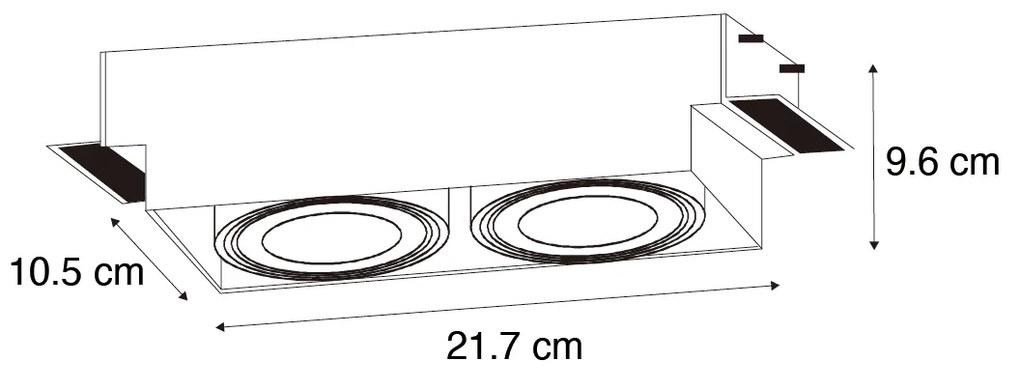 6 darabos süllyesztett spotlámpa szett fehér GU10 70mm 2-fényű keret nélküli - Oneon