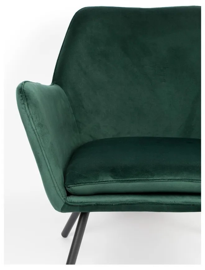 Bon sötétzöld bársony fotel - White Label