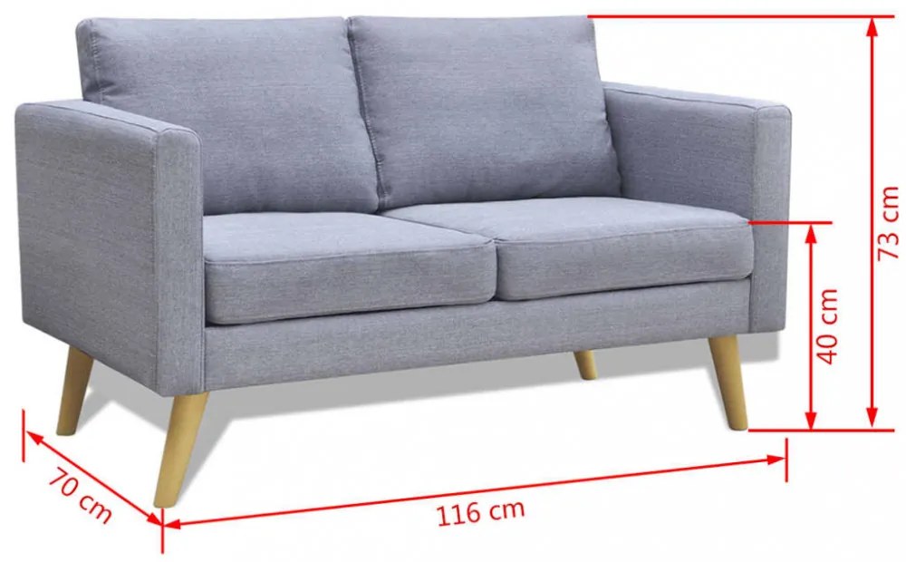 világosszürke 2 személyes és 3 személyes szövet kanapészett