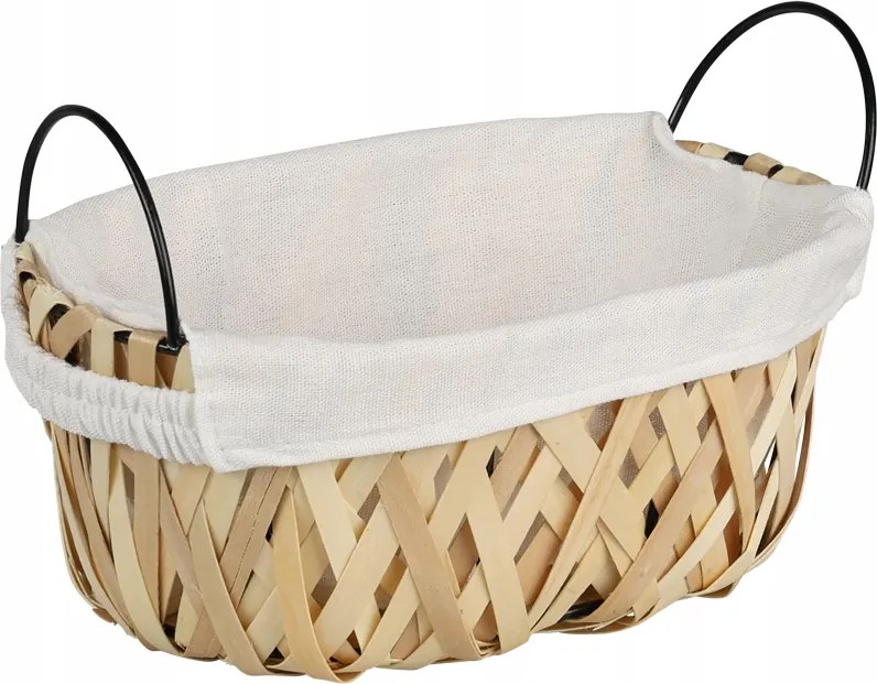 Fa Fonott Kenyérkosár 25X17X15 CM Bézs, Bélelt