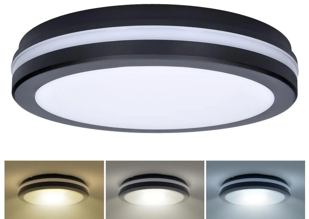 Solight Solight WO820- LED Dimmelhető lámpa LED/18W/22W/26W/230V 3000/4000/6500K IP65 fekete SL1502