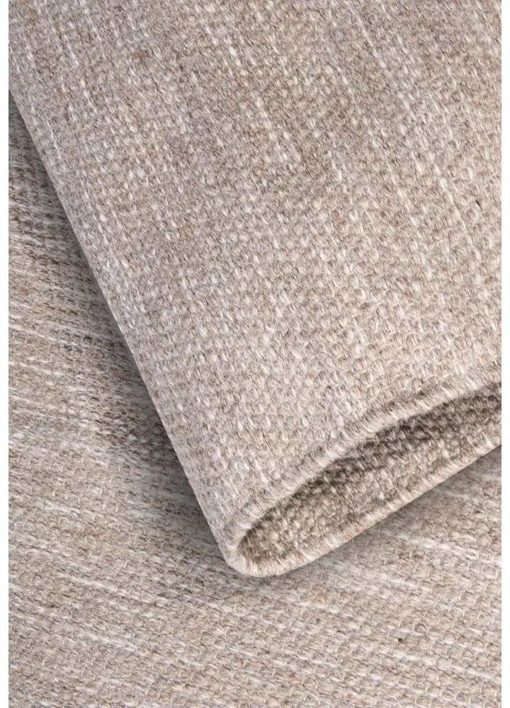 Bézs kézi szövésű gyapjúkeverék szőnyeg 190x280 cm Pradesh Linen White – Elle Decoration