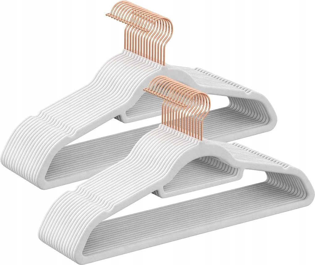 Bársony vállfák Thick szett 30 db fehér