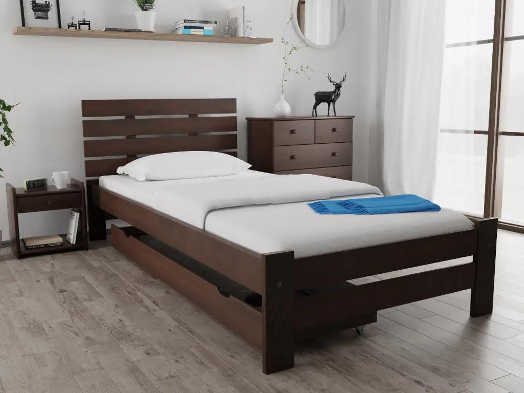 Magnat NANCY ágy 90x200 cm, diófa Ágyrács: Ágyrács nélkül, Matrac: matrac nélkül