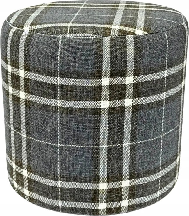 Puff kerek lobox sötét szürke fonott rács