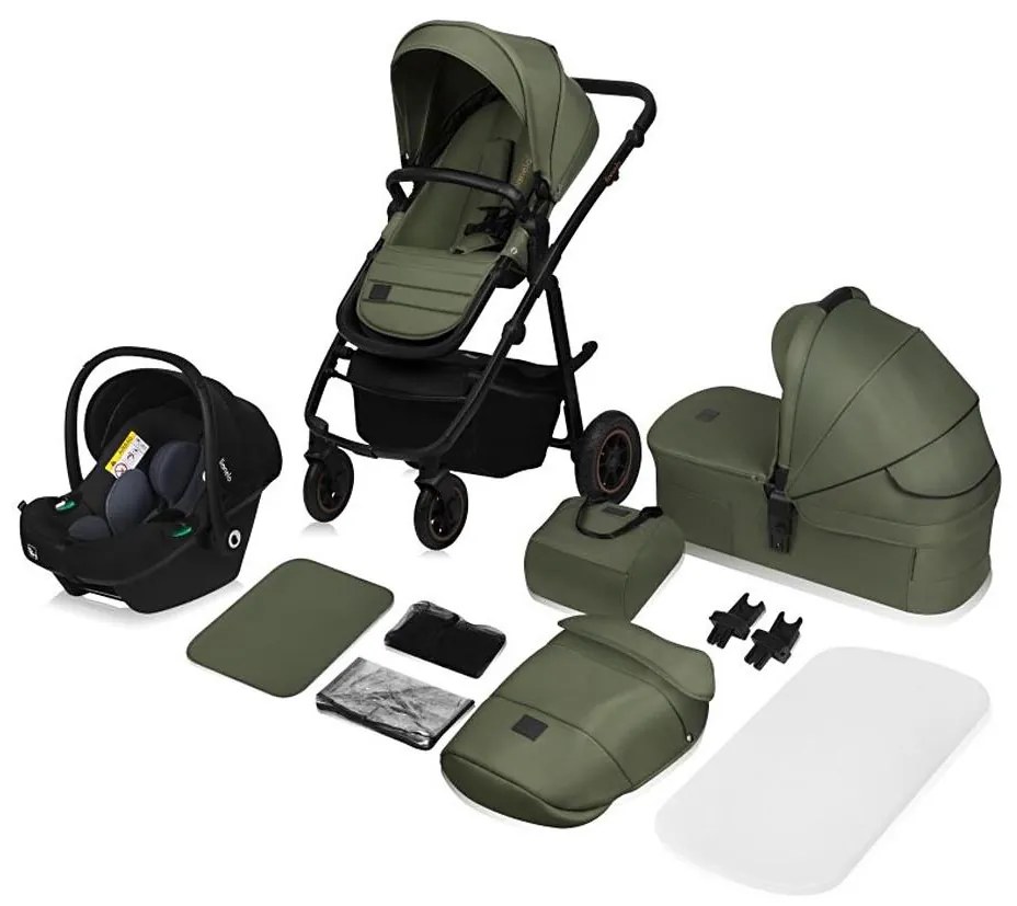 Lionelo - Kombinált 3 az 1-ben babakocsi AMBER PLUS Green Forest