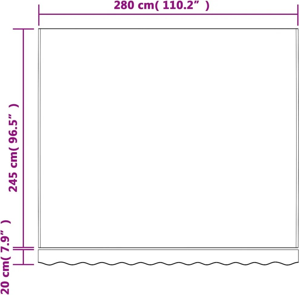 Többszínű csíkos pótszövet napellenzőhöz 3 x 2,5 m