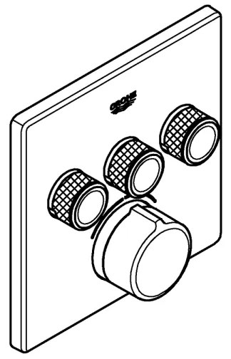 GROHE 29149000 - SMARTCONTROL falba épített csaptelep takarólemez 158 × 158 mm króm