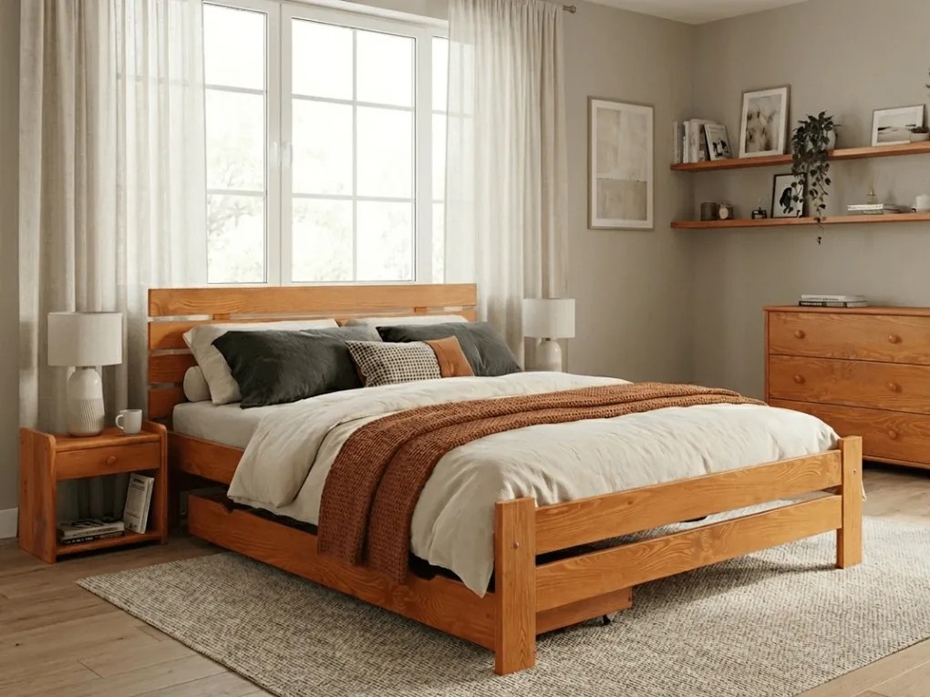 PARIS magasított ágy 140x200 cm, égerfa Ágyrács: Ágyrács nélkül, Matrac: Sommera matrac 18 cm