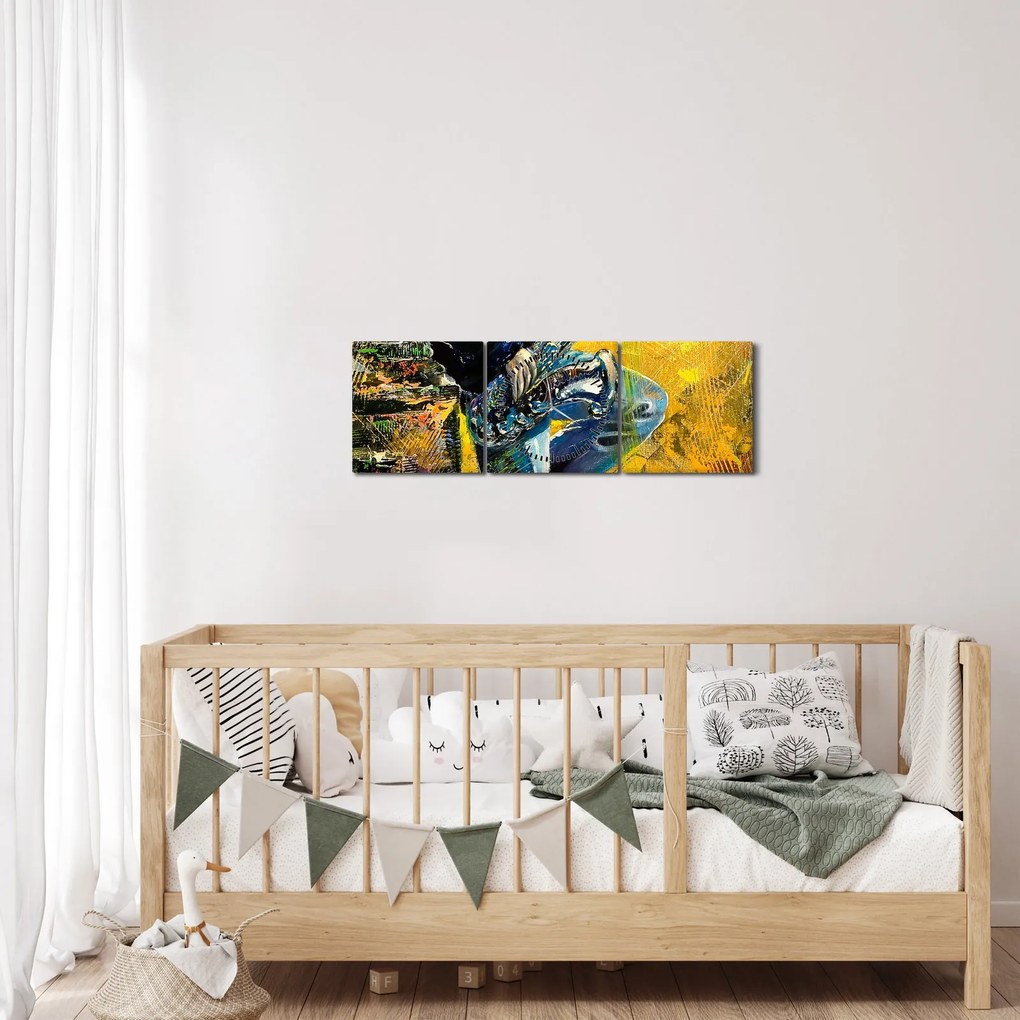 Egy szaxofonos képe (órával) (90x30 cm)