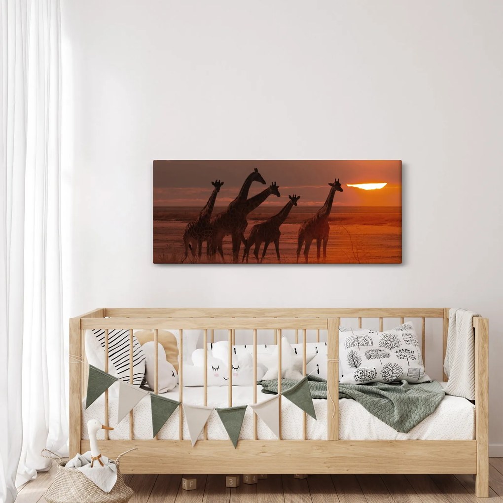 Kép - Zsiráfok az afrikai szavannán (120x50 cm)