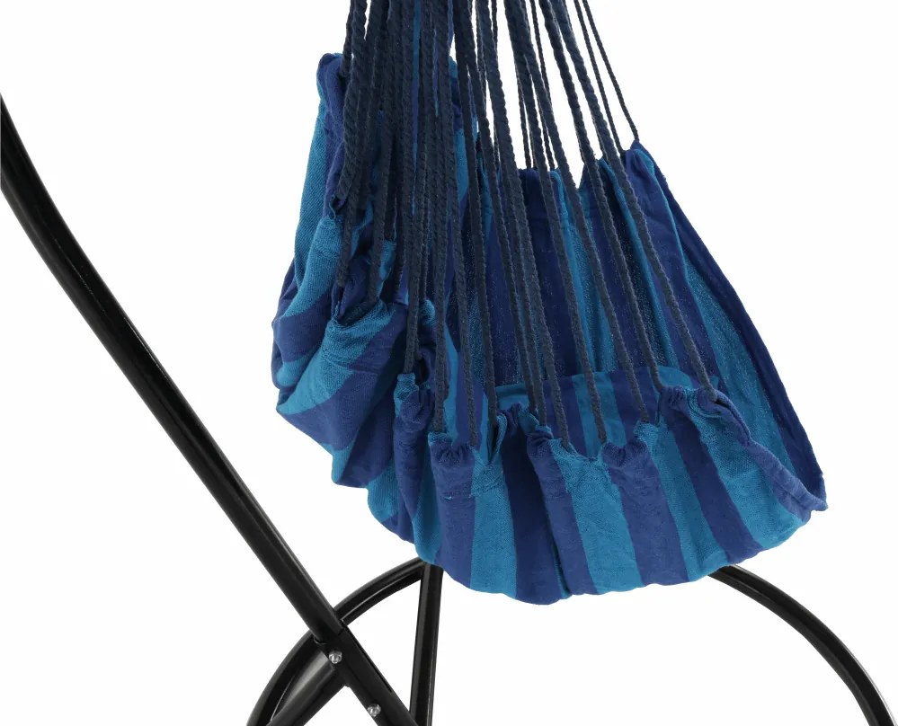 Függő hintafotel állvány nélkül, kék, NIKOLO NEW