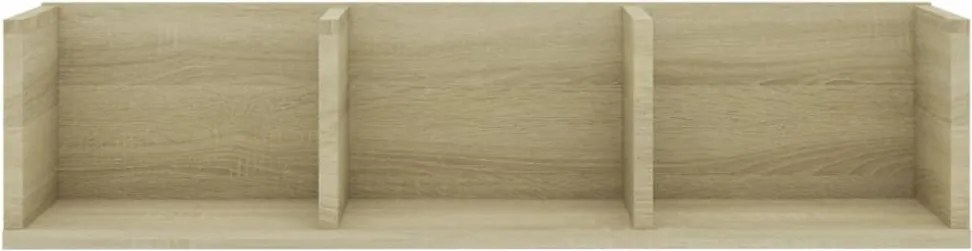 sonoma tölgy szerelt fa CD-tartó fali polc 75x18x18 cm