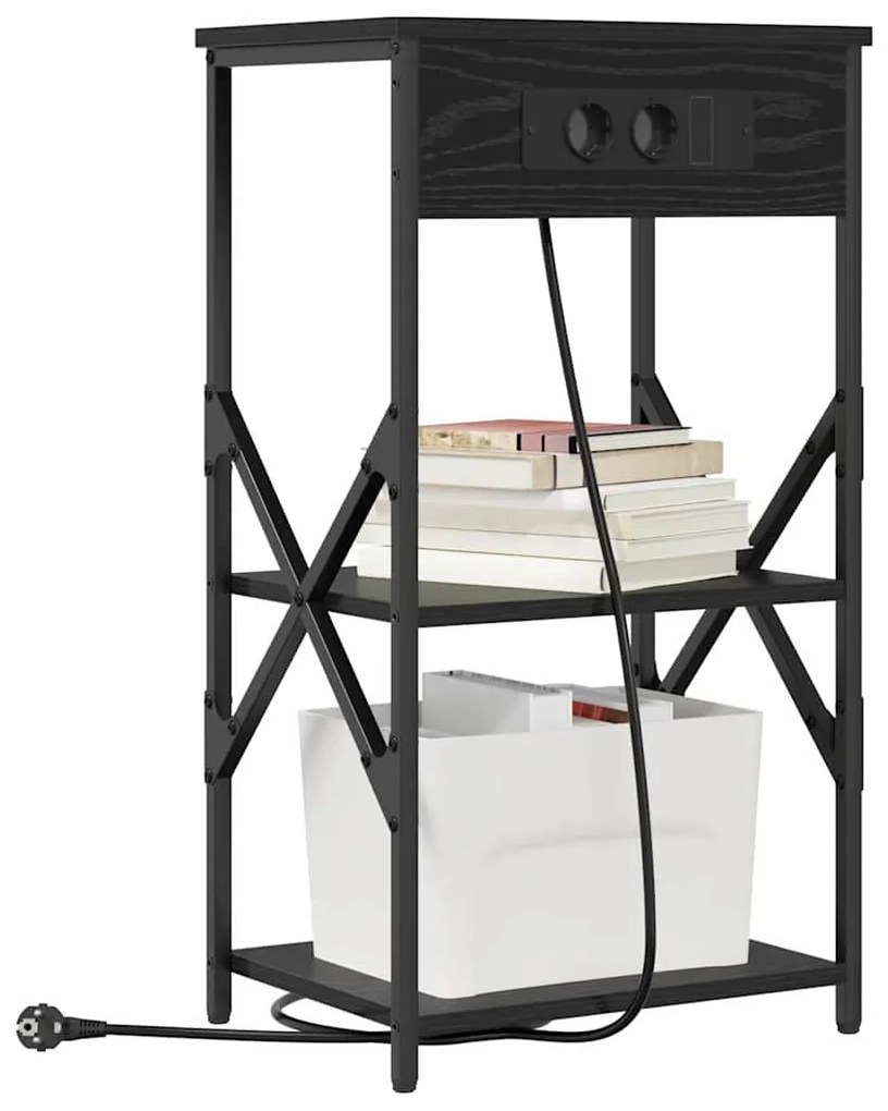 Éjjeli Szekrények 2 pcs Musta tammi 41 x 31 x 76 cm Faanyag