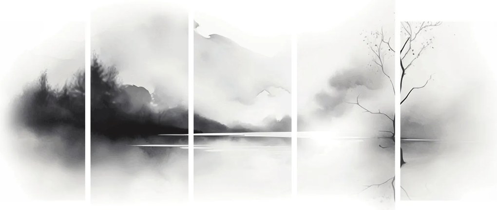 Kép - Tintafestmény tájkép (150x105 cm)