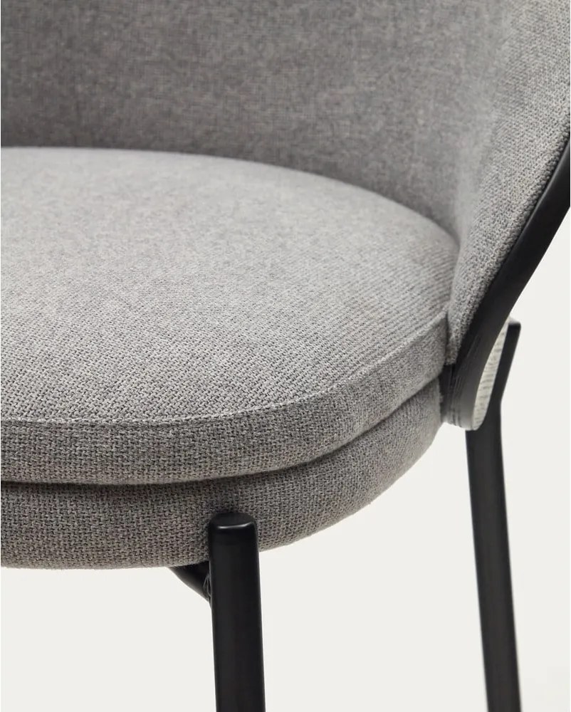 Fekete-szürke bárszék (ülésmagasság 77 cm) Eamy – Kave Home