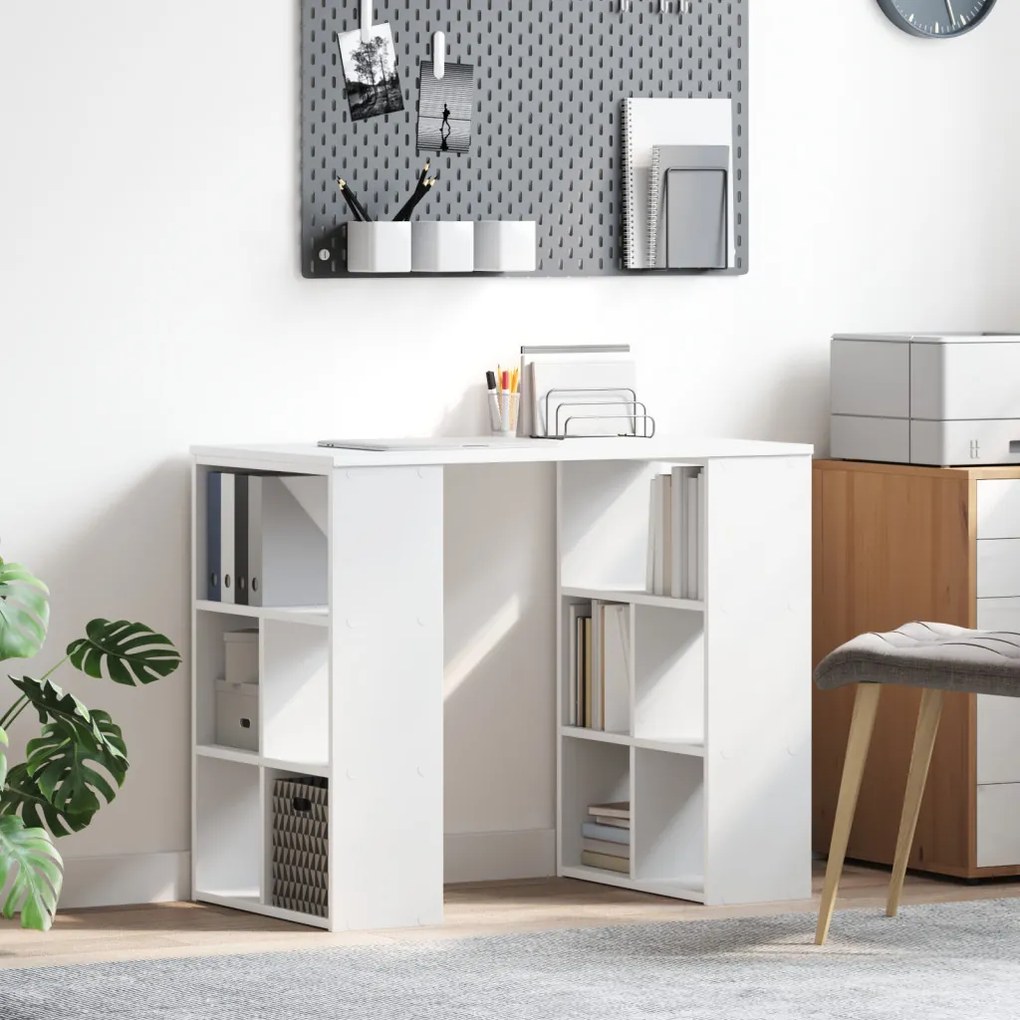 Fehér Sarokíróasztal Fehér MDF Közepes Tároló