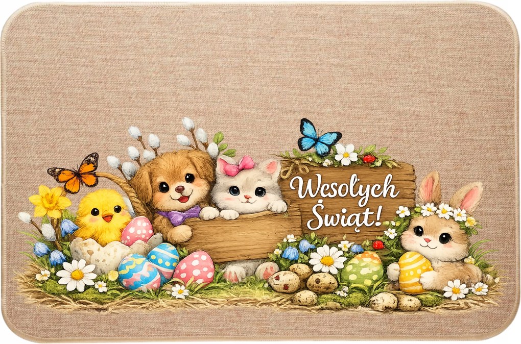 Lenvászon Lábtörlő Ajtó Ajtóhoz Boldog Húsvéti Ünnepeket Ajándék