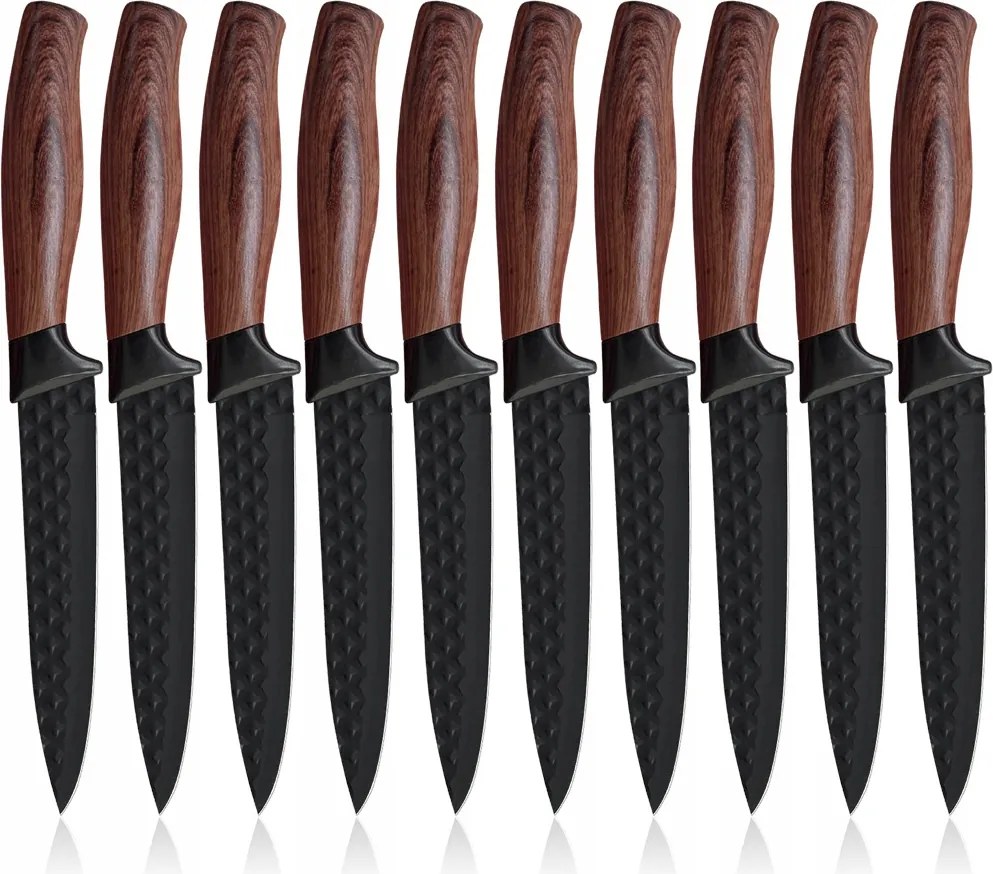 10x Konyhai Kés Zöldség Szeletelő Sima Kés Univerzális Készlet