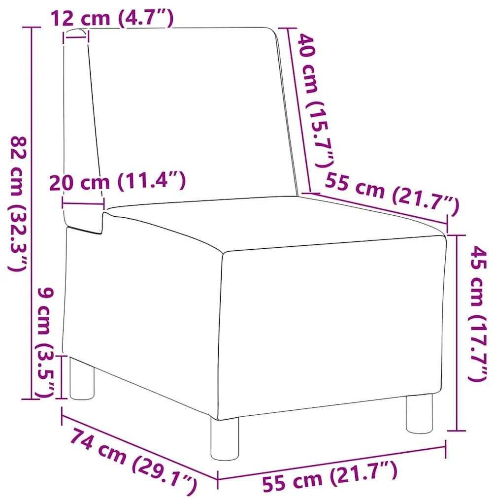 Karfa Nélküli Modularis Kanapé Egység 3 pcs Szürke