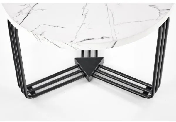 Kávésasztal ANTICA 41x55 cm fekete/márvány dekoráció