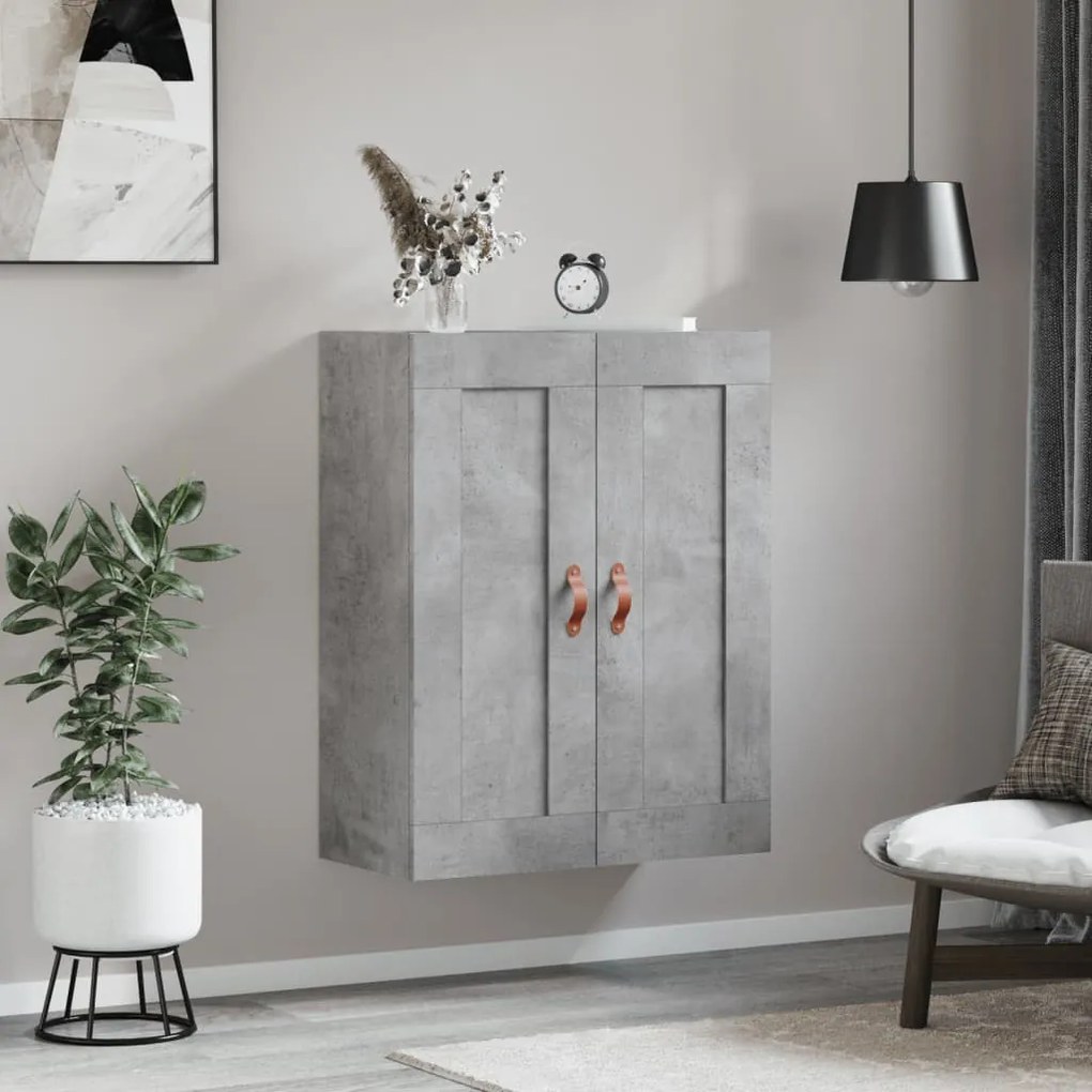 betonszürke szerelt fa fali szekrény 69,5 x 34 x 90 cm