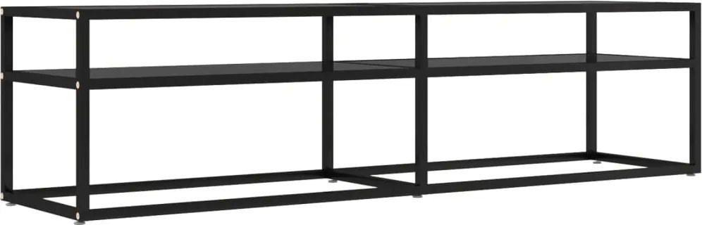 vidaXL fekete edzett üveg TV-szekrény 160 x 40 x 40,5 cm