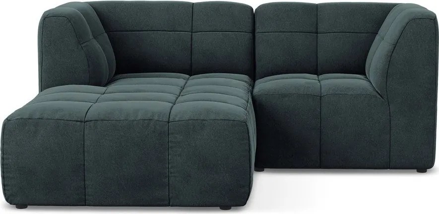 Kék bársony sarokkanapé (bal oldali-heverő résszel) Aloha – Makamii