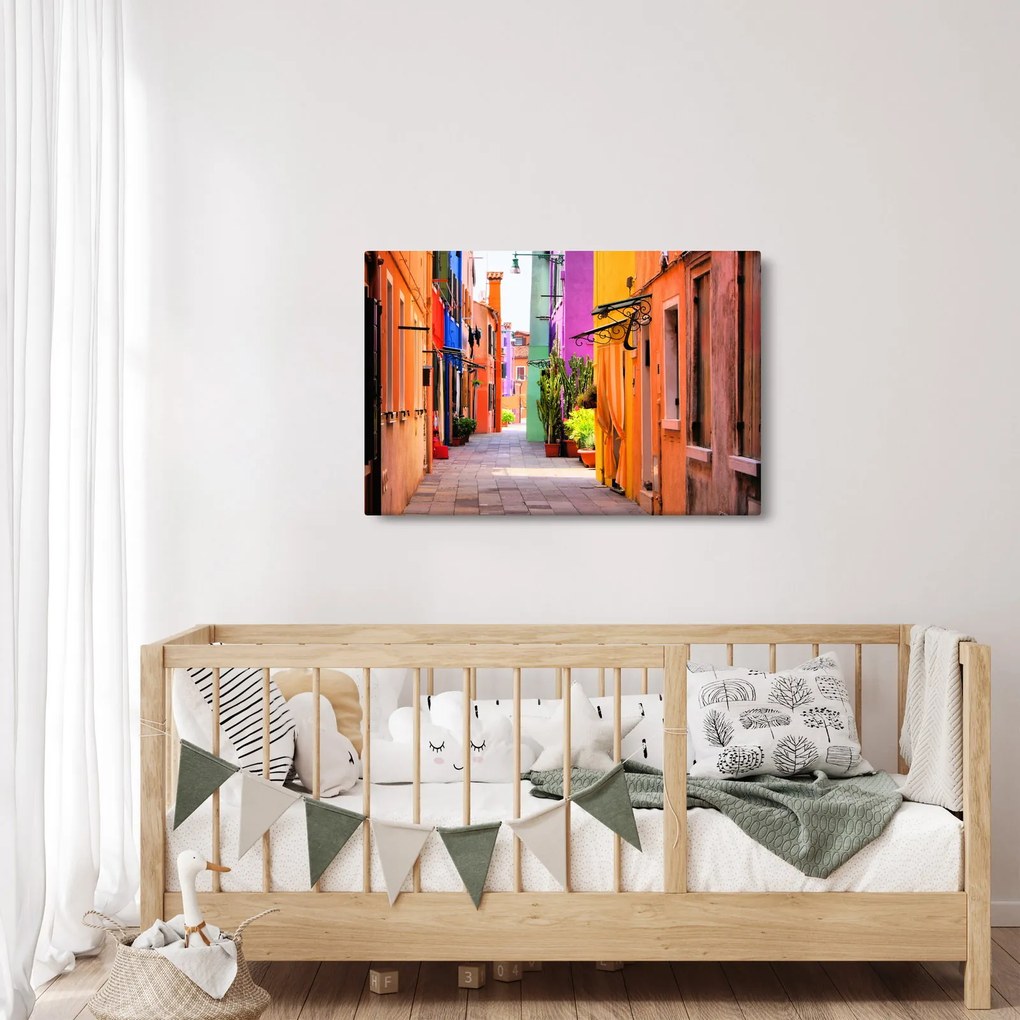 Színes olasz utca képe (90x60 cm)
