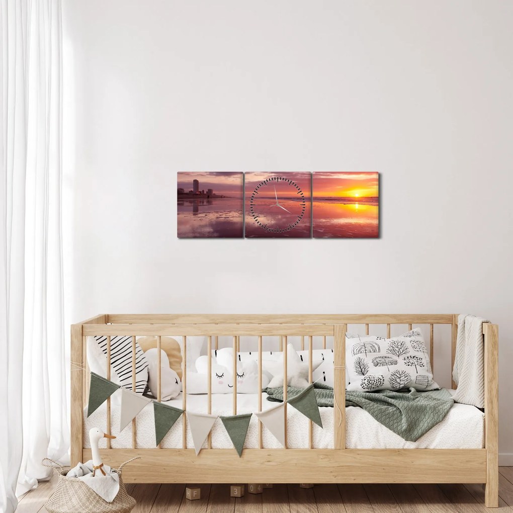 Kép - Strand naplementében (órával) (90x30 cm)